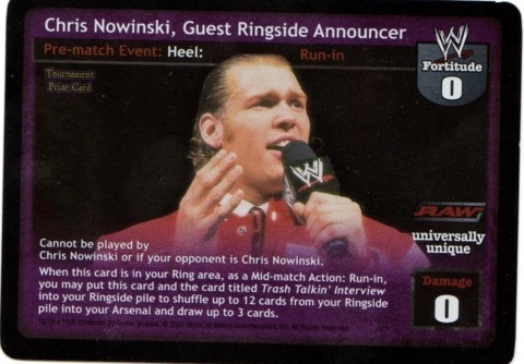 Chris Nowinski, Guest Ringside Announcer